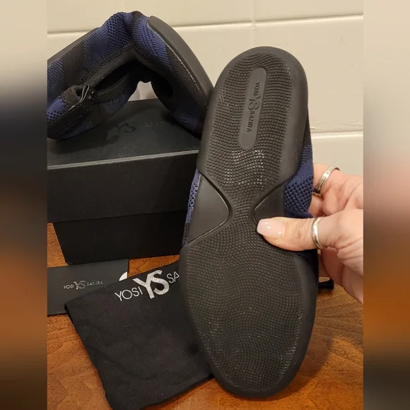 YOSI SAMRA Camellia Foldable Flat Sport Knit Navy / Black sz 7M - Picture 4 of 7